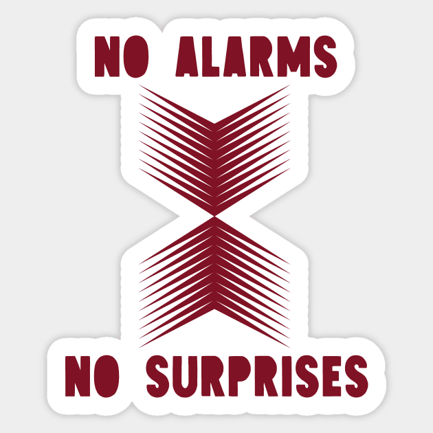 No Surprises, burgundy Sticker by Perezzzoso